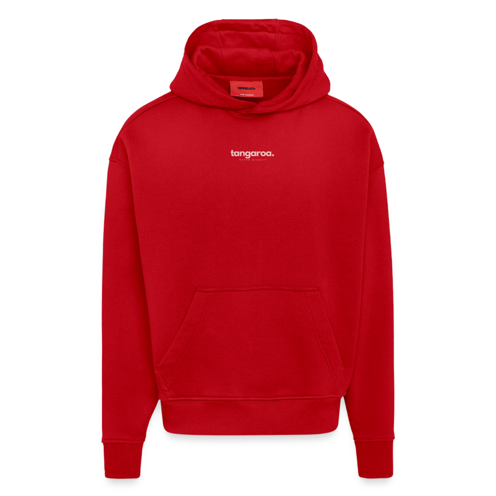 Tangaroa. Heavyweight Oversized 100% Organic Hoodie Sale Edition - red