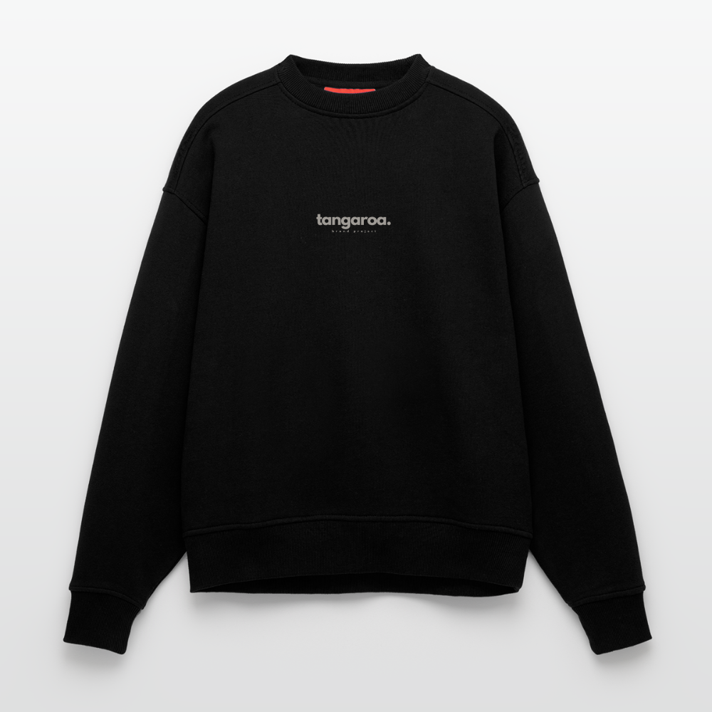 Camiseta con cuello redondo oversize de gran gramaje y ecológica fabricada en la UE - SOLID BLACK