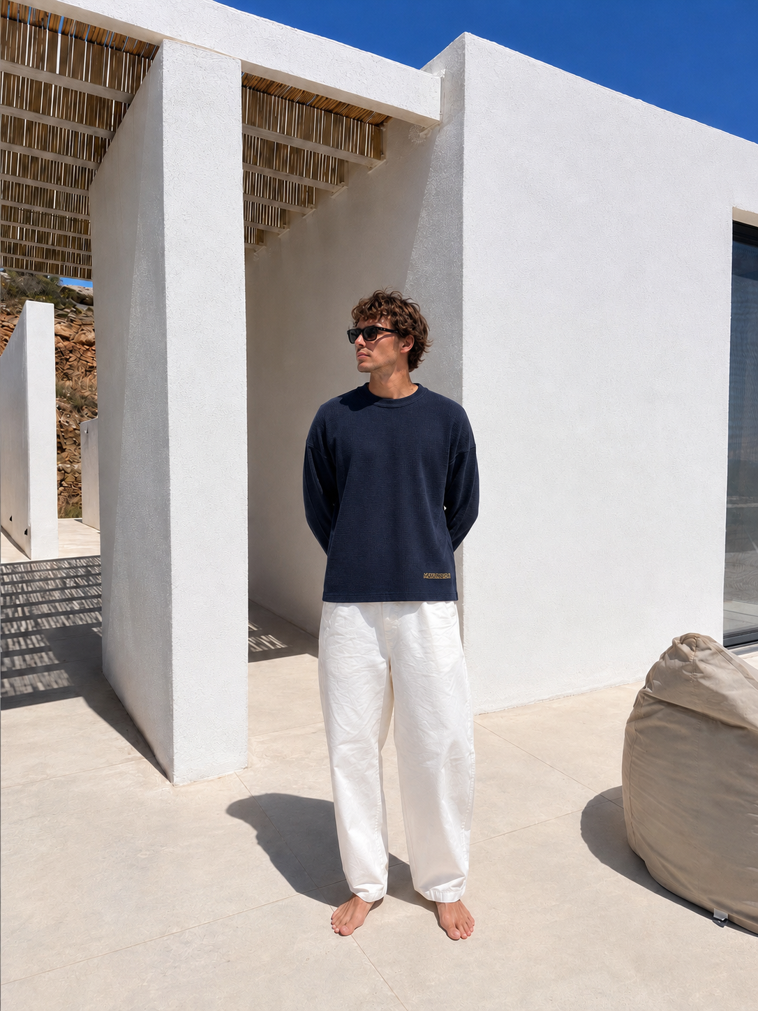 LONGSLEEVE WAFFLE — NAVY