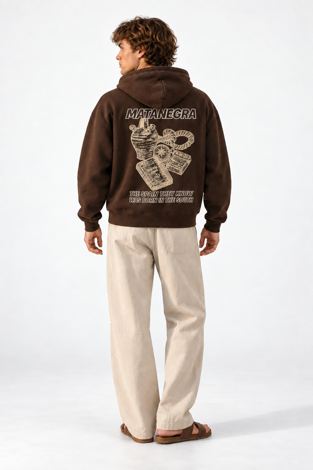 SUDADERA PESADA BITÁCORA MARRÓN