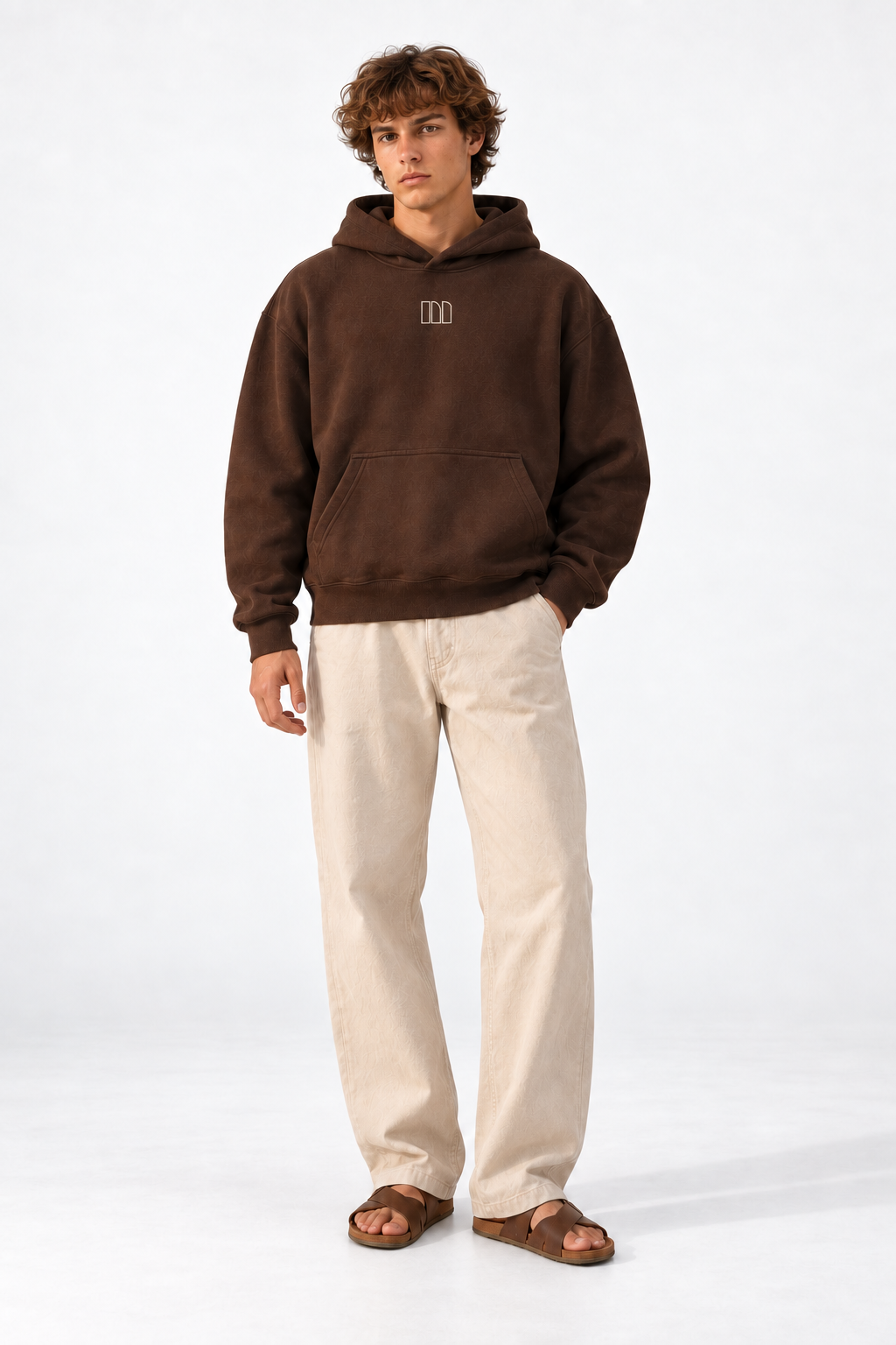 SUDADERA PESADA BITÁCORA MARRÓN