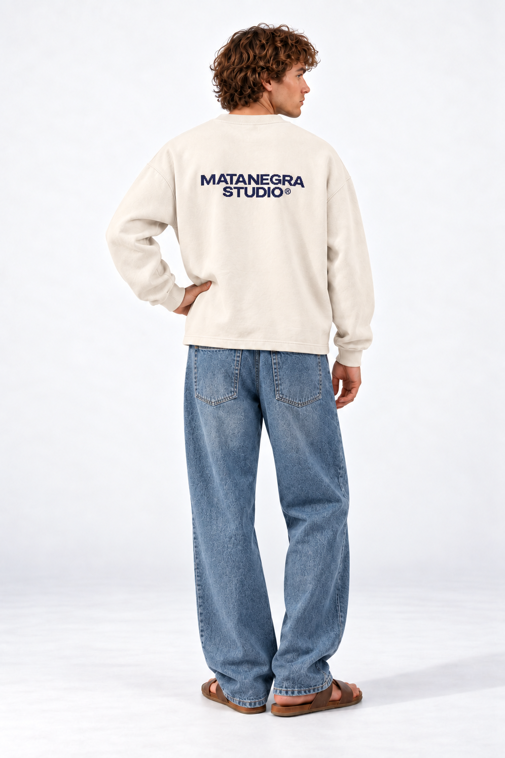 PIXEL CREWNECK — Ecru