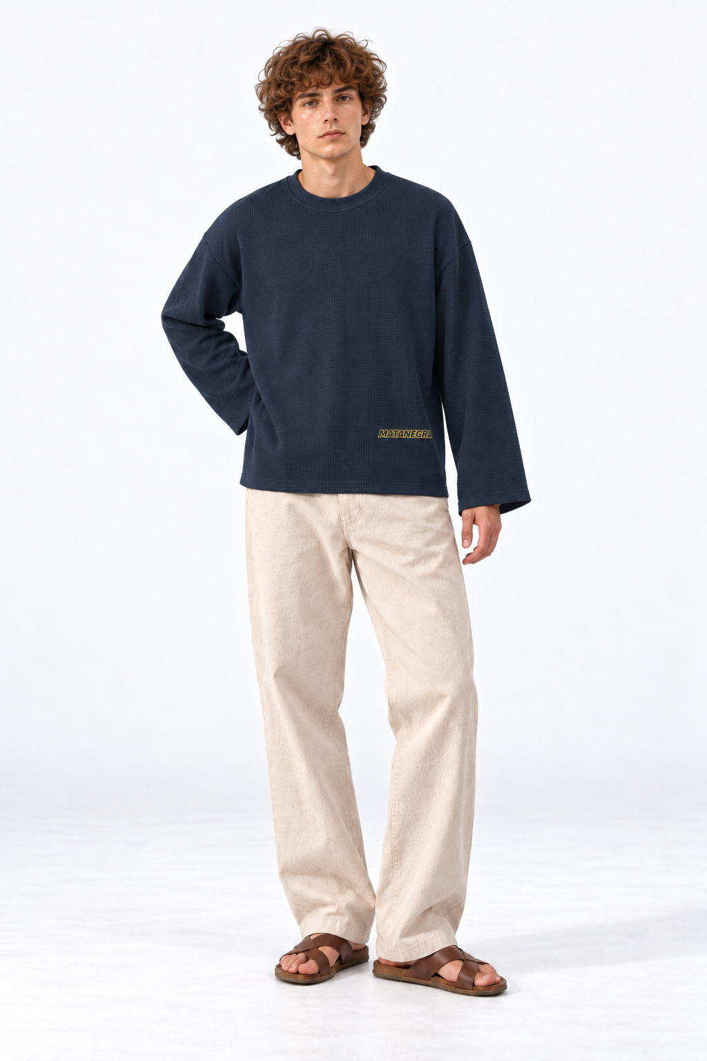 LONGSLEEVE WAFFLE — NAVY