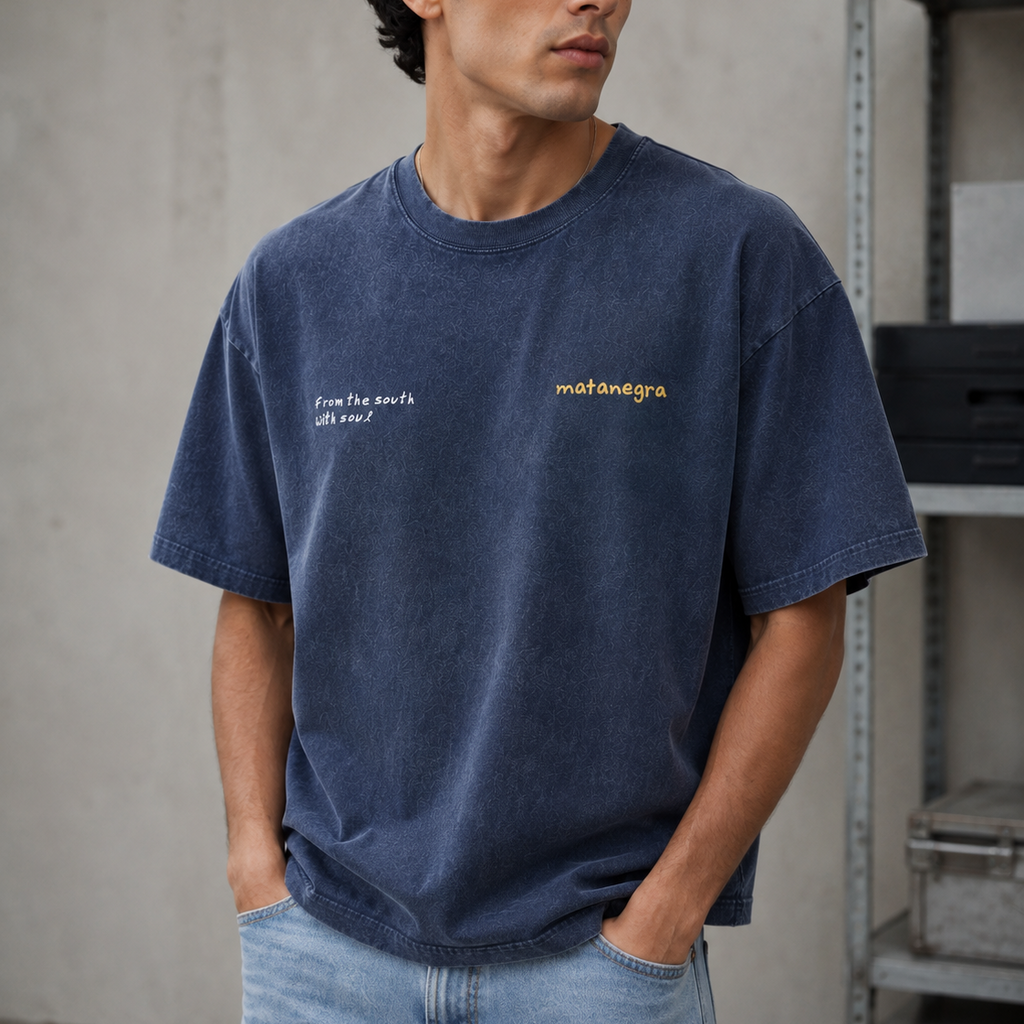 Camiseta Boxy Desgaste Bordada