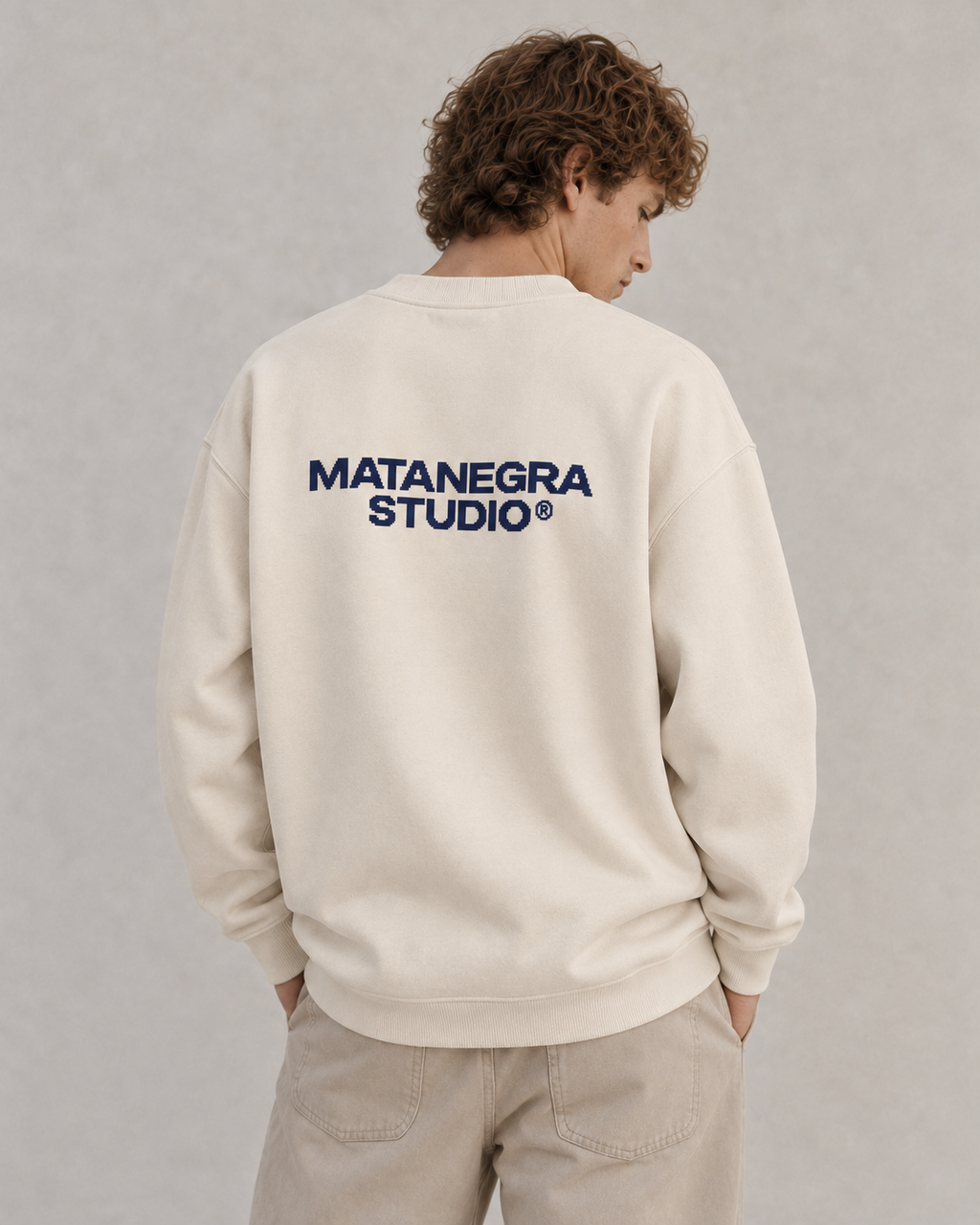 PIXEL CREWNECK — Ecru