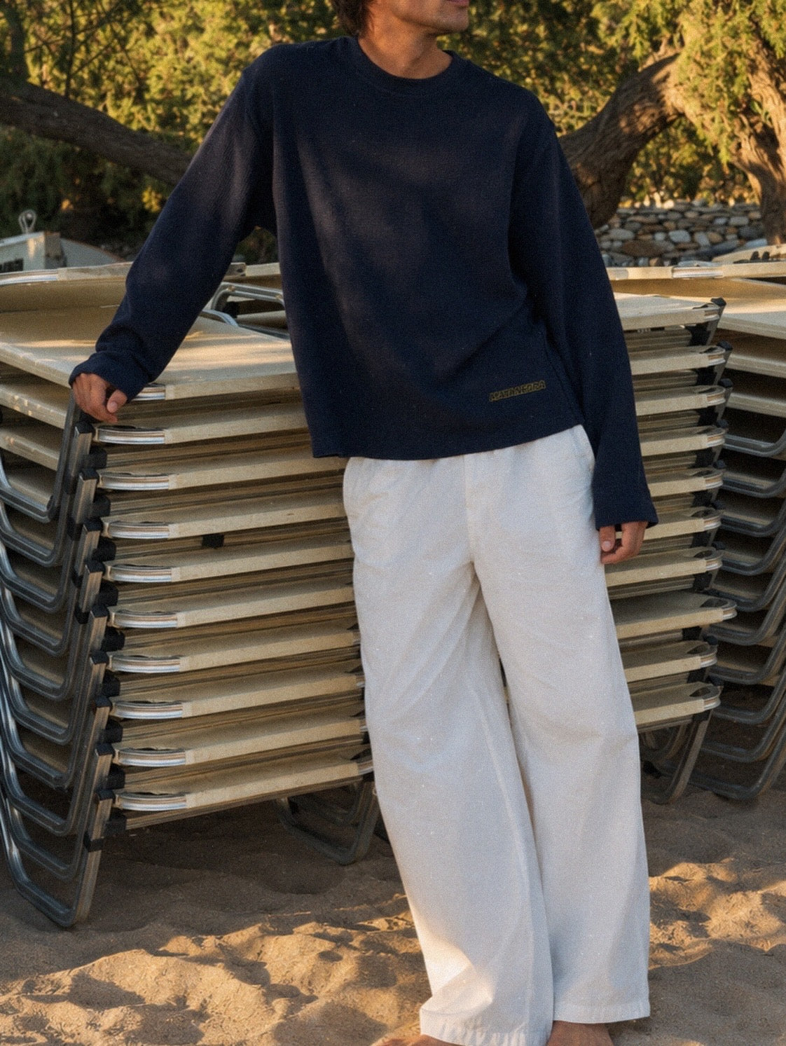 LONGSLEEVE WAFFLE — NAVY