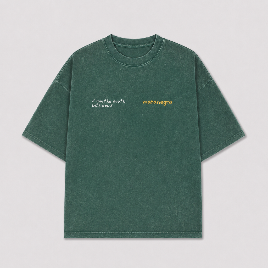 Camiseta Boxy Desgaste Bordada