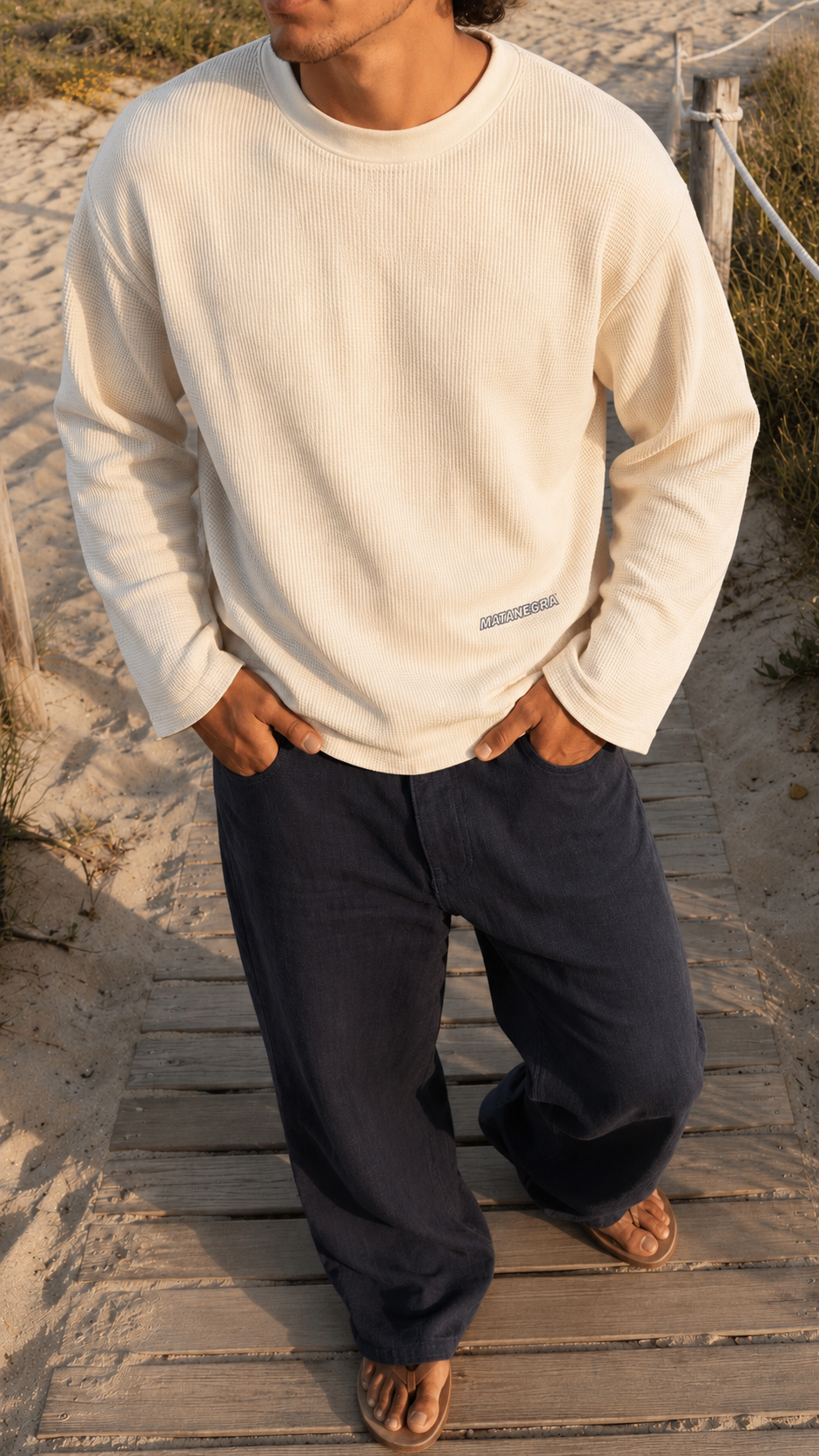 LONGSLEEVE WAFFLE — ECRU