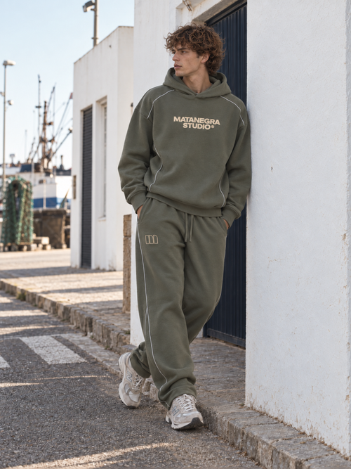 BARREL PIPED SWEATPANTS