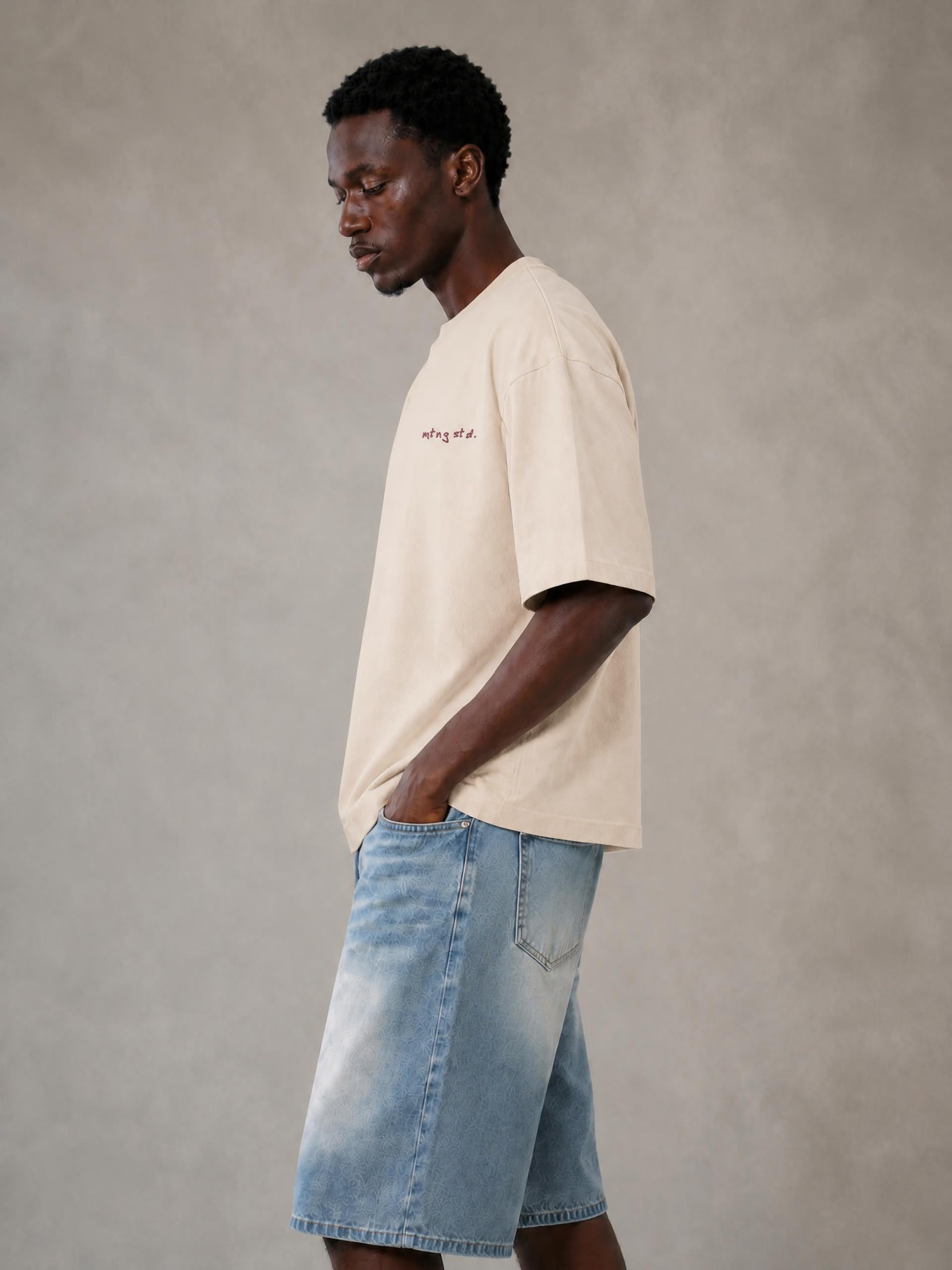 ɐɹƃǝuɐʇɐɯ Camiseta Bordada Lavada
