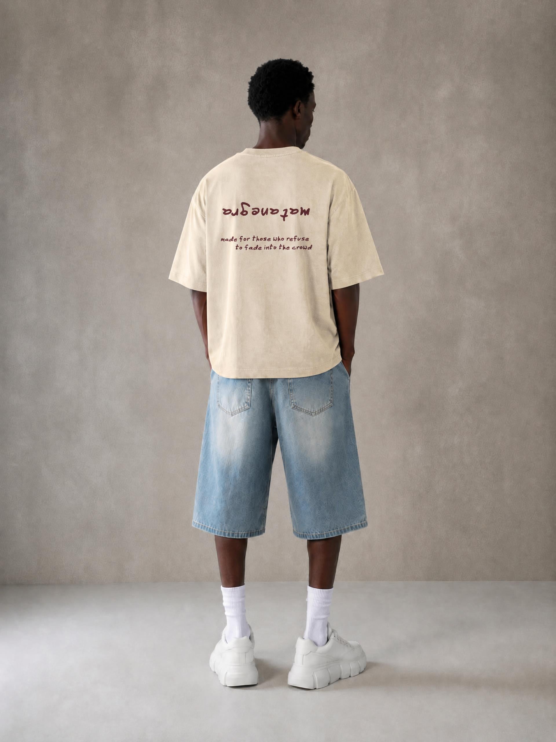 ɐɹƃǝuɐʇɐɯ Camiseta Bordada Lavada