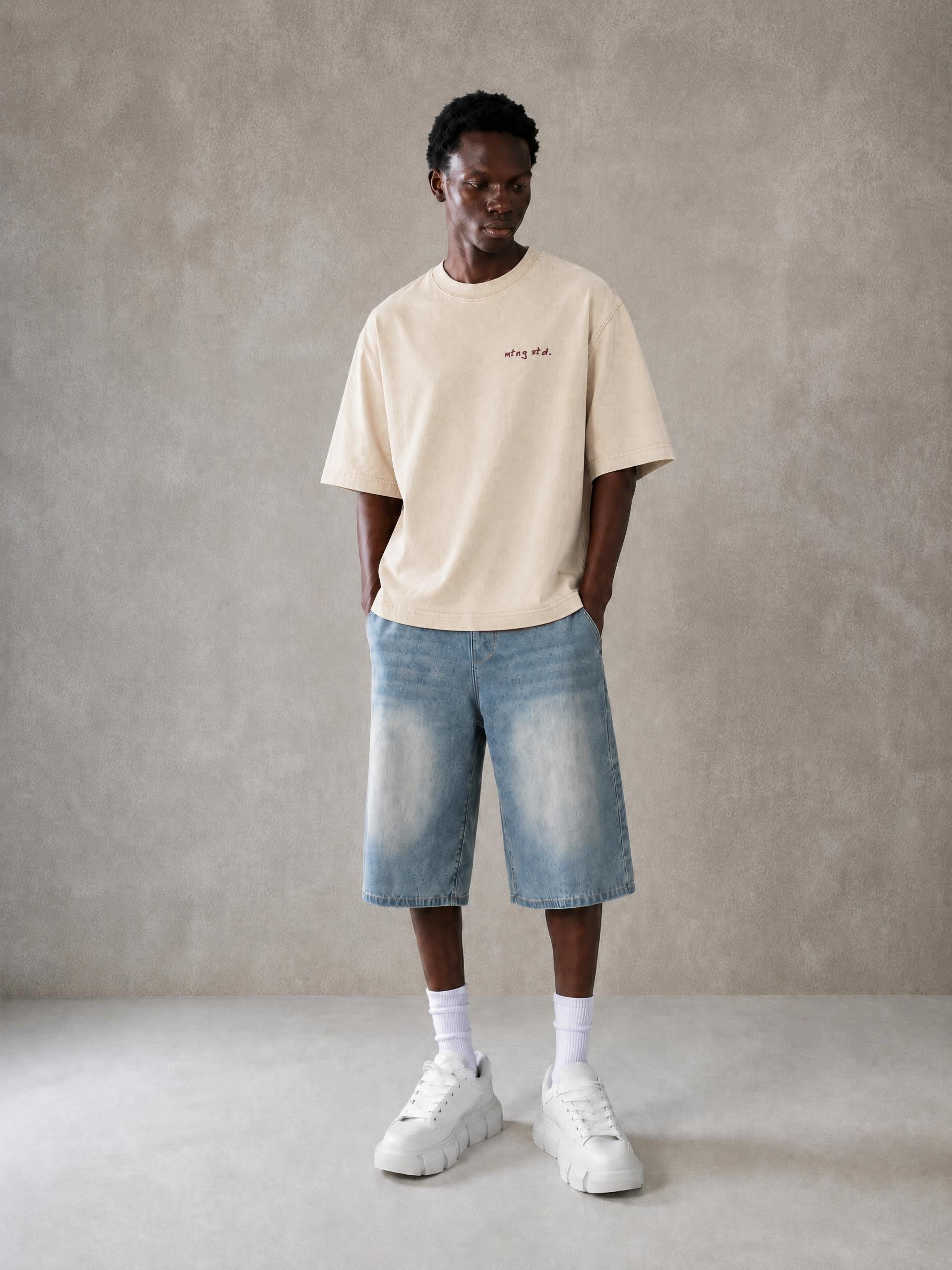 ɐɹƃǝuɐʇɐɯ Camiseta Bordada Lavada