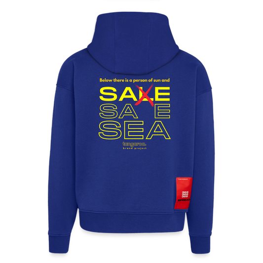 Tangaroa. Heavyweight Oversized 100% Organic Hoodie Sale Edition - Iconic Blue