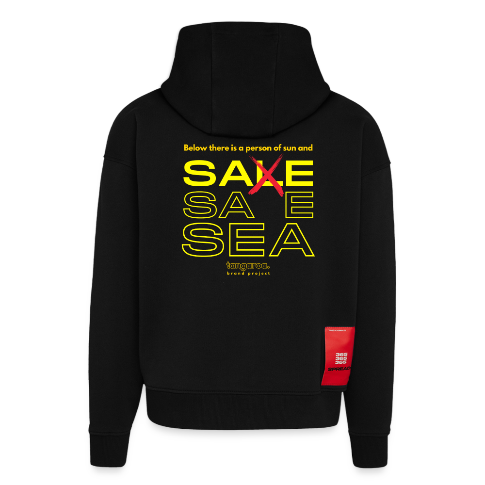Tangaroa. Heavyweight Oversized 100% Organic Hoodie Sale Edition - SOLID BLACK