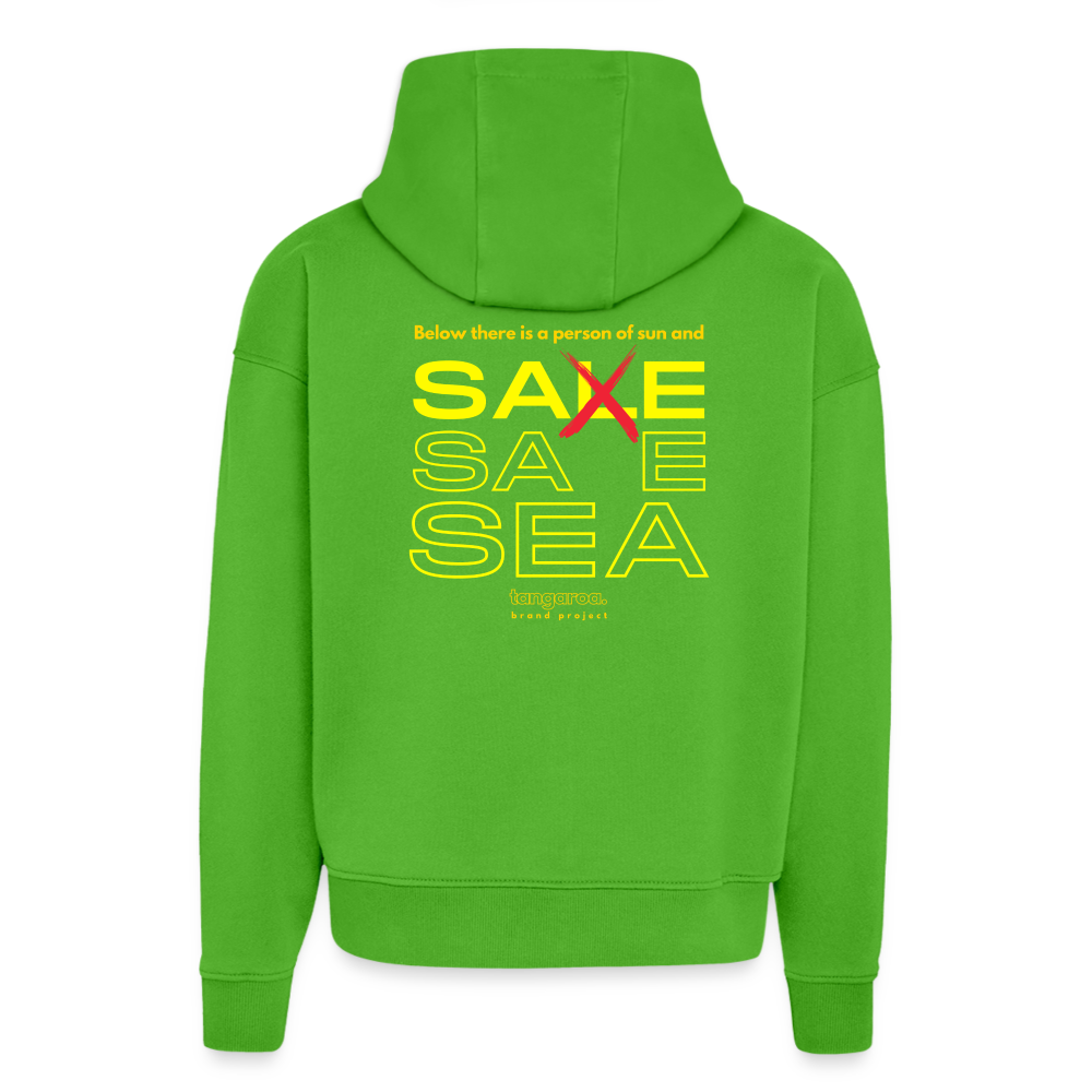 Tangaroa. Heavyweight Oversized 100% Organic Hoodie Sale Edition - Apple Neon