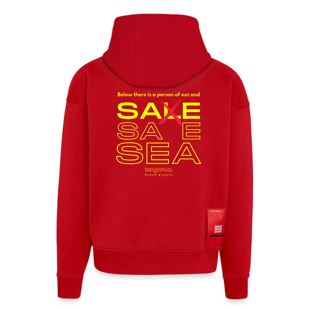 Tangaroa. Heavyweight Oversized 100% Organic Hoodie Sale Edition - red