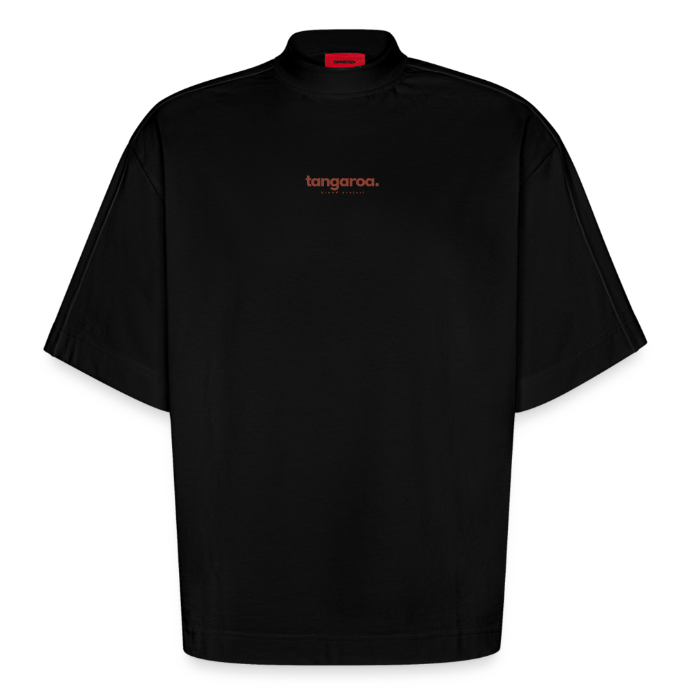 Tangaroa. Heavyweight Oversized Organic Boxy T-Shirt Limited Editionv - SOLID BLACK