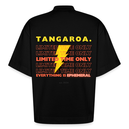 Tangaroa. Heavyweight Oversized Organic Boxy T-Shirt Limited Editionv - SOLID BLACK