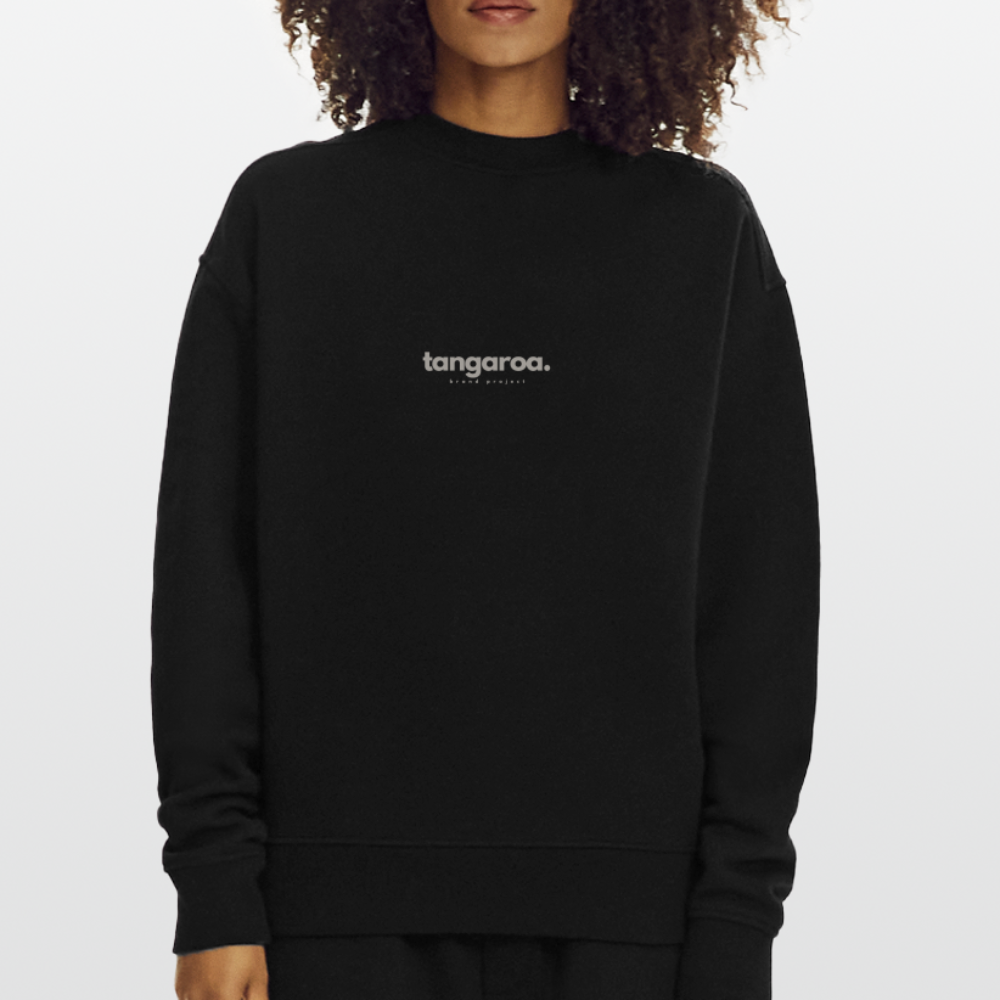 Camiseta con cuello redondo oversize de gran gramaje y ecológica fabricada en la UE - SOLID BLACK