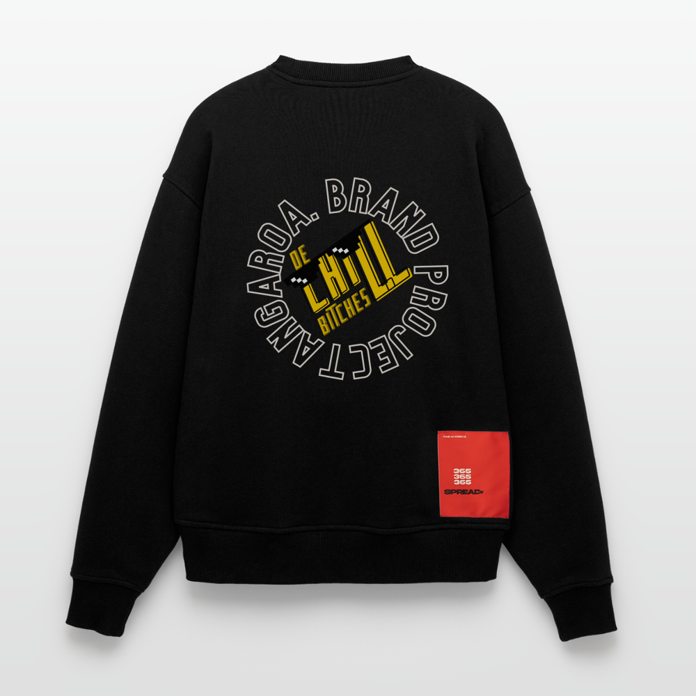 Camiseta con cuello redondo oversize de gran gramaje y ecológica fabricada en la UE - SOLID BLACK