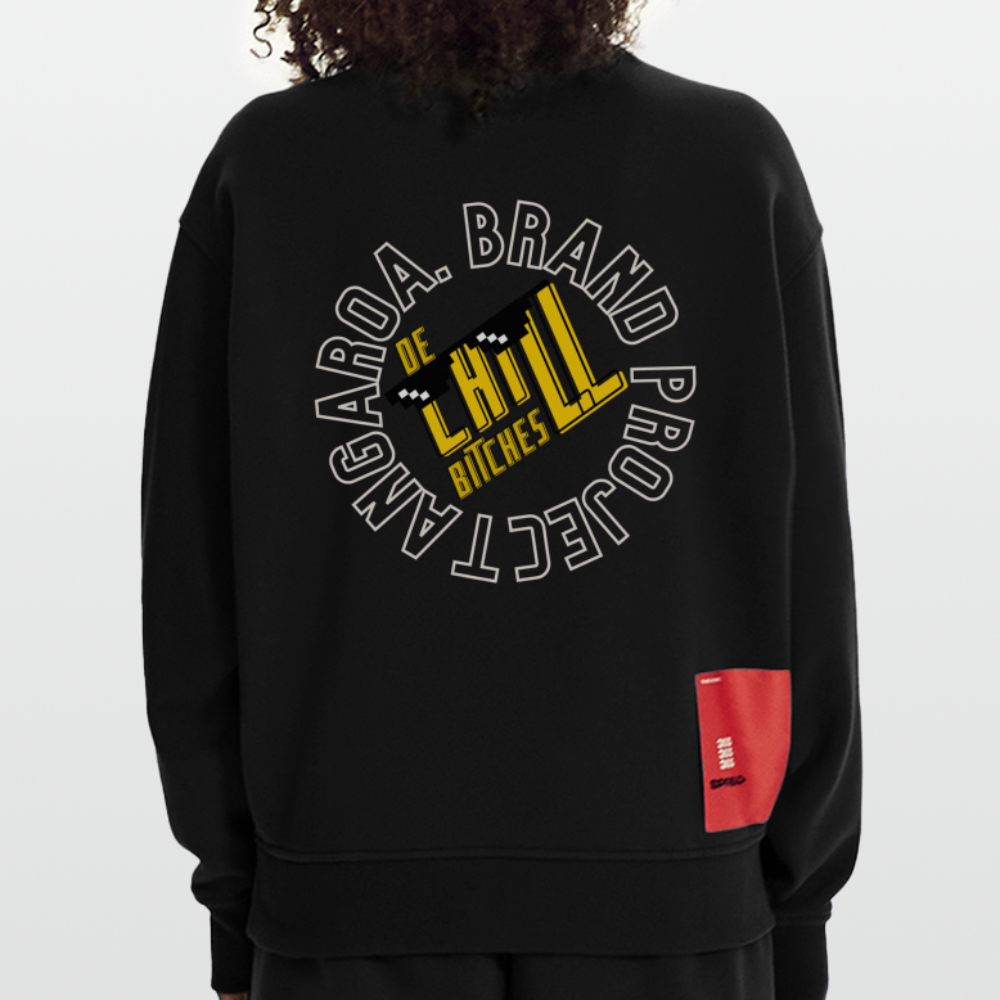 Camiseta con cuello redondo oversize de gran gramaje y ecológica fabricada en la UE - SOLID BLACK