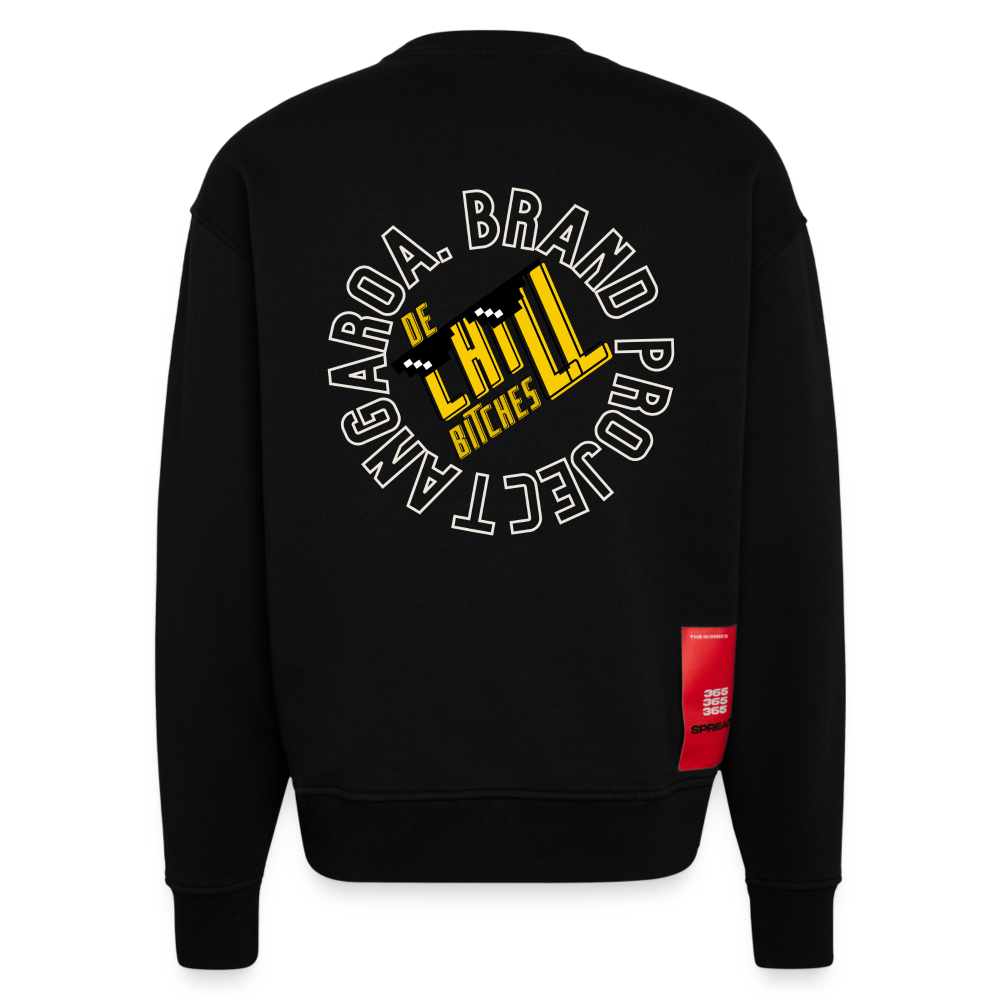 Camiseta con cuello redondo oversize de gran gramaje y ecológica fabricada en la UE - SOLID BLACK