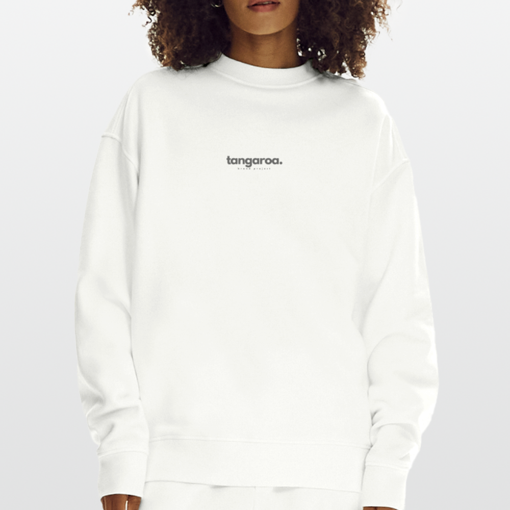 Camiseta con cuello redondo oversize de gran gramaje y ecológica fabricada en la UE - OFF WHITE