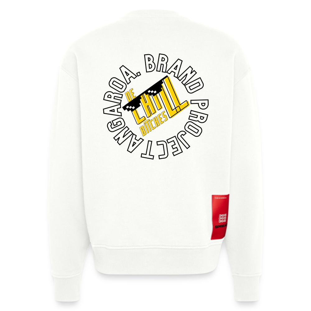 Camiseta con cuello redondo oversize de gran gramaje y ecológica fabricada en la UE - OFF WHITE