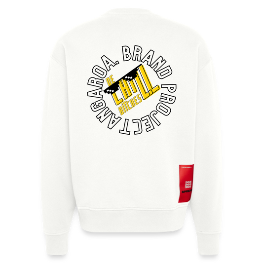 Camiseta con cuello redondo oversize de gran gramaje y ecológica fabricada en la UE - OFF WHITE