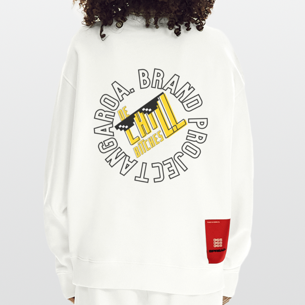 Camiseta con cuello redondo oversize de gran gramaje y ecológica fabricada en la UE - OFF WHITE