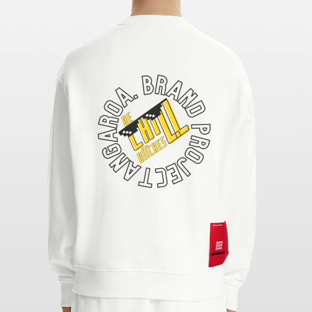 Camiseta con cuello redondo oversize de gran gramaje y ecológica fabricada en la UE - OFF WHITE