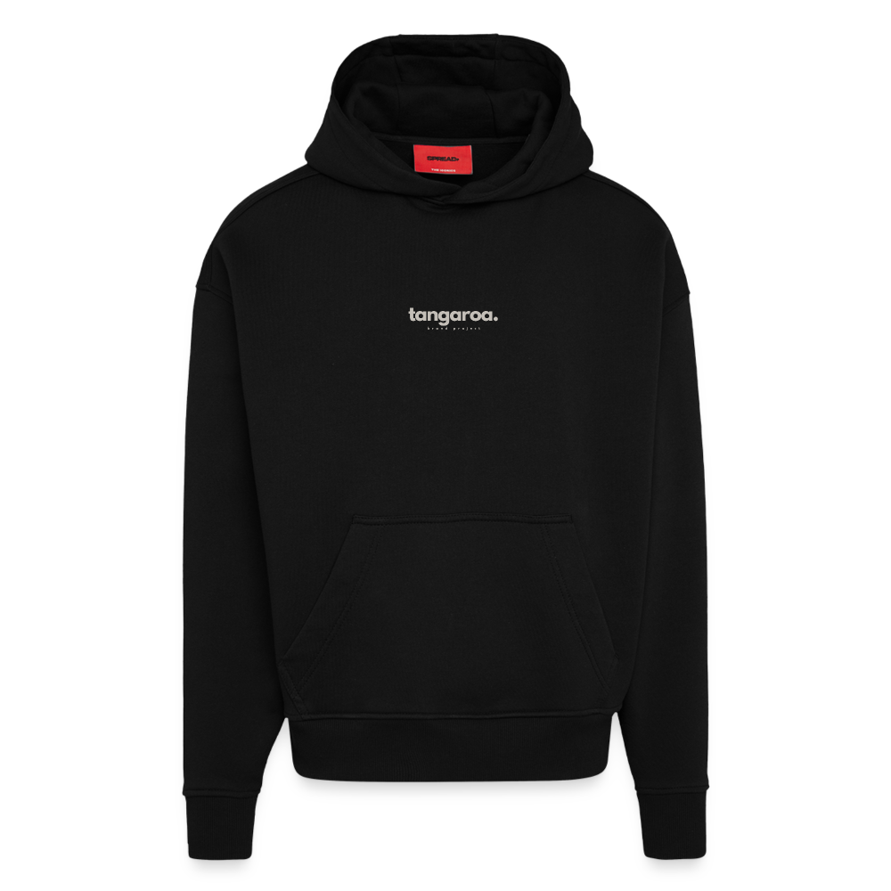 Sudadera con capucha orgánica oversize de gran gramaje fabricada en la UE - SOLID BLACK