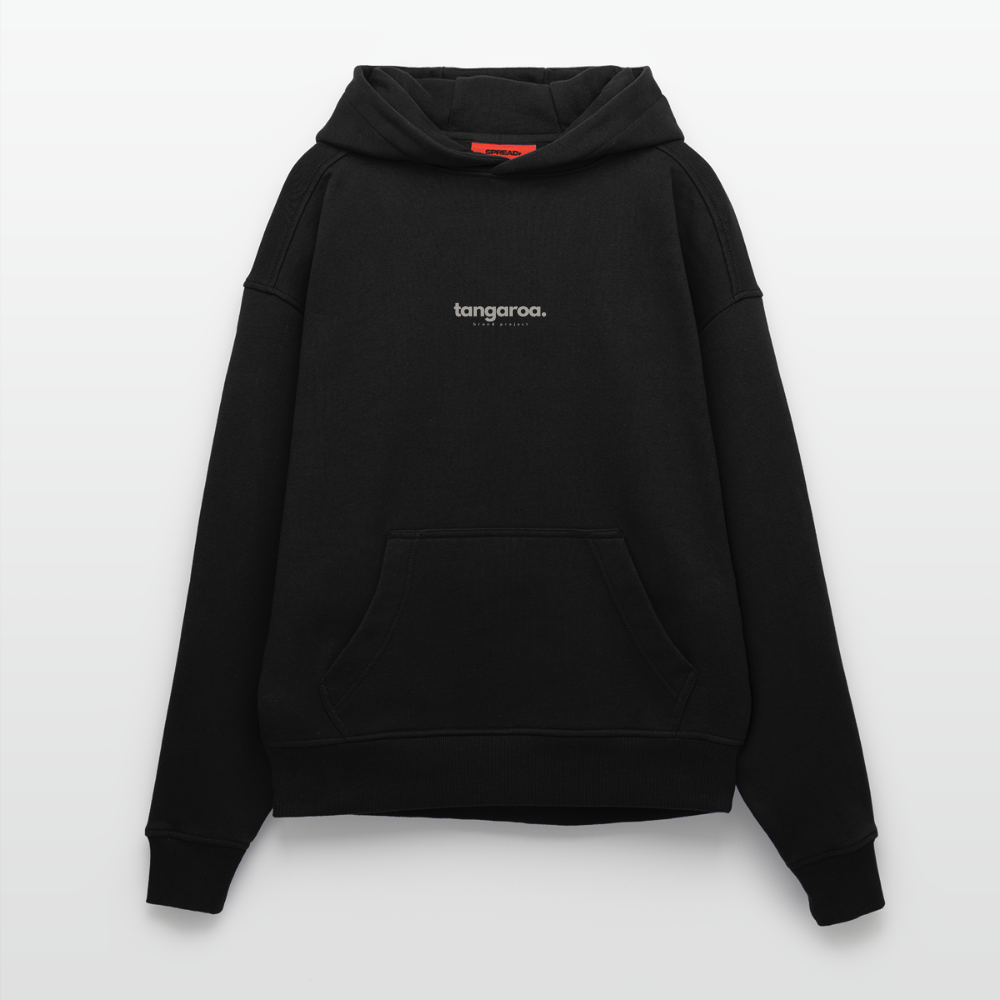 Sudadera con capucha orgánica oversize de gran gramaje fabricada en la UE - SOLID BLACK